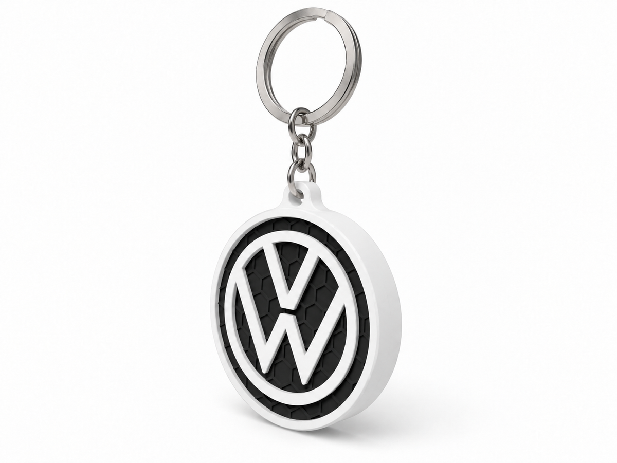 Breloc auto Volkswagen logo cu lanț și inel