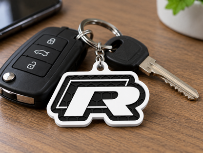 Breloc auto Volkswagen R cu lanț și inel