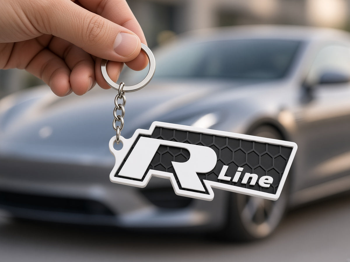 Breloc auto Volkswagen R-Line cu lanț și inel