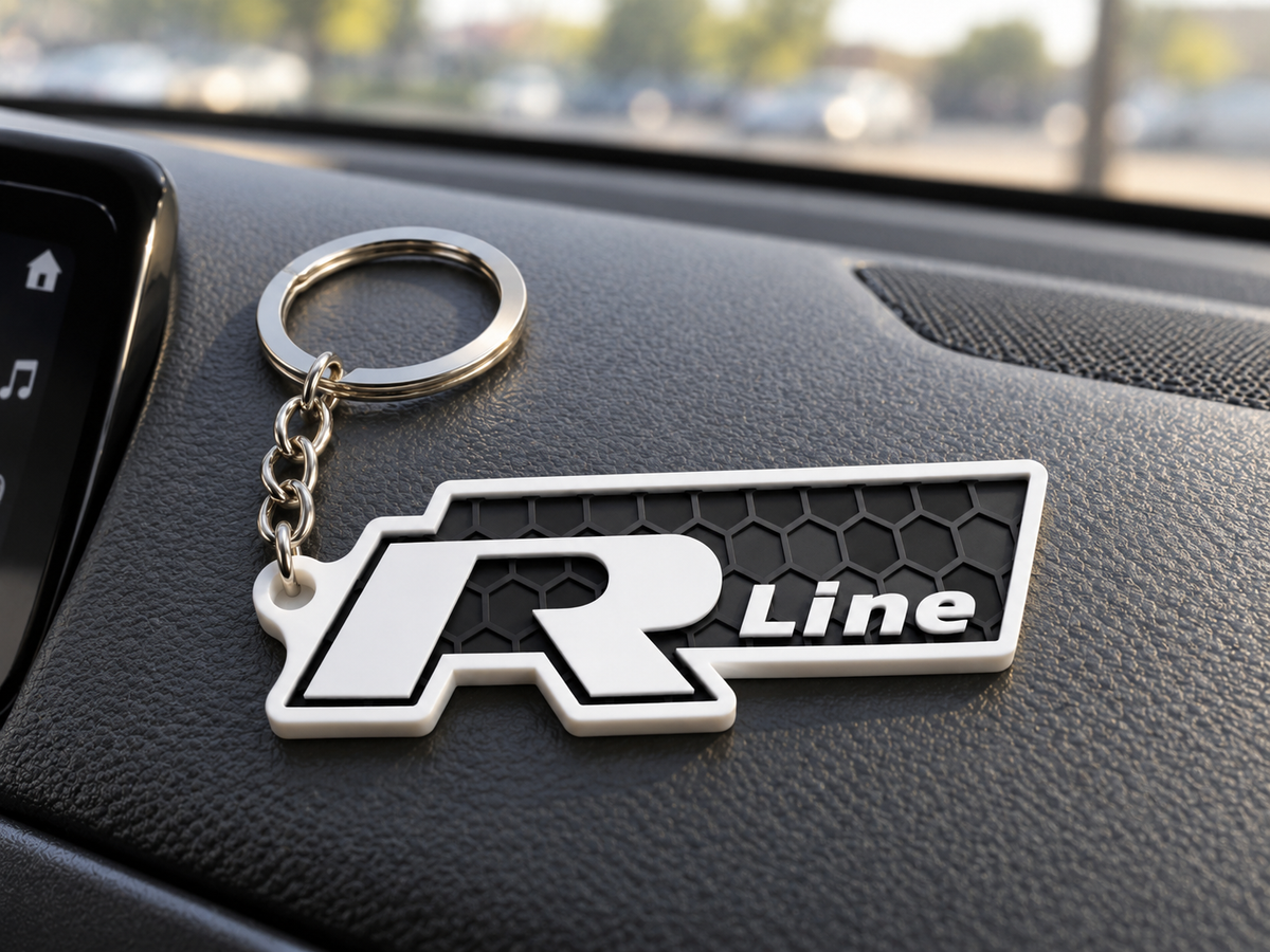 Breloc auto Volkswagen R-Line cu lanț și inel