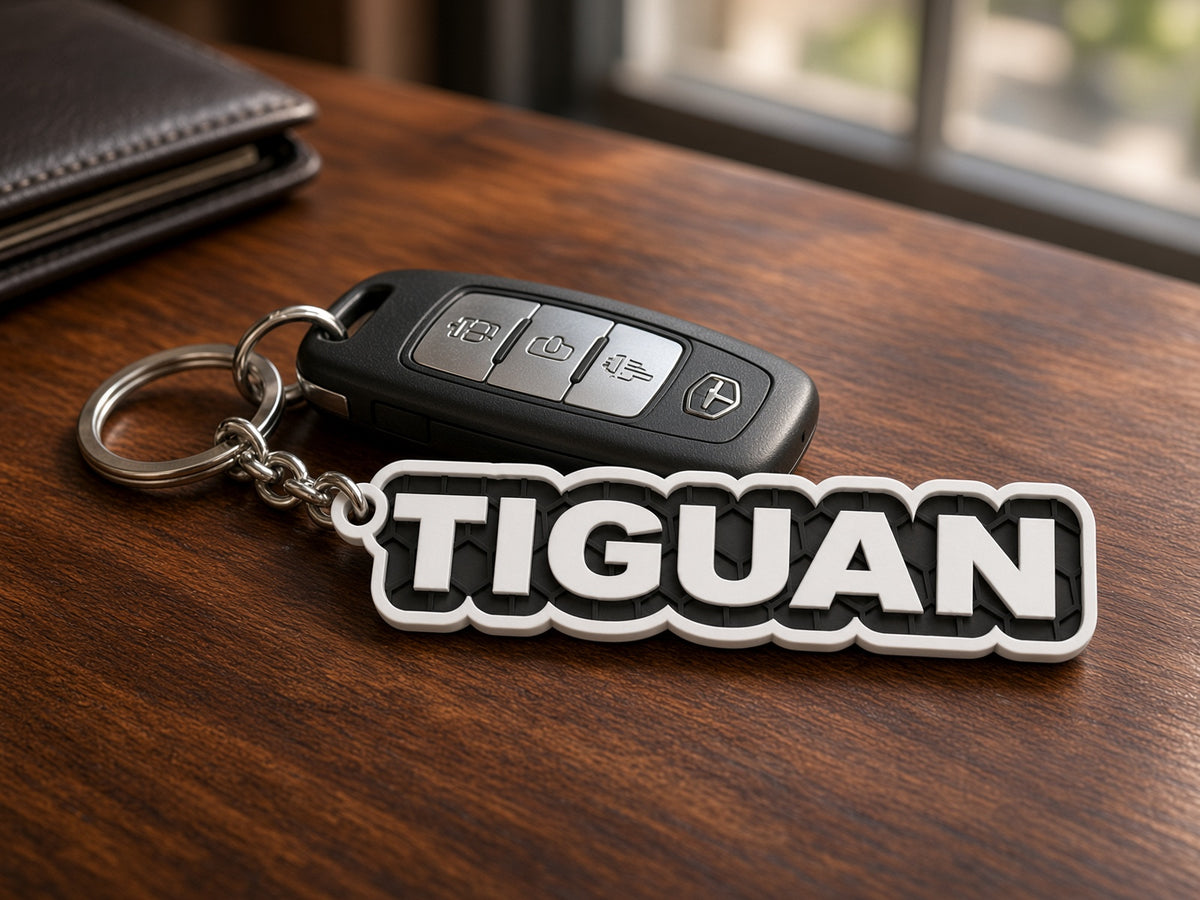 Breloc auto Volkswagen Tiguan cu lanț și inel