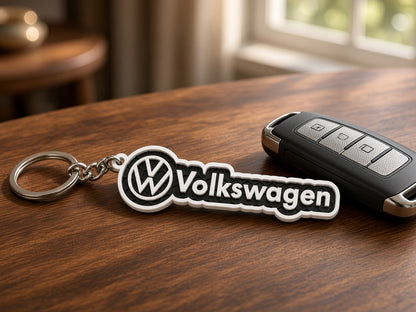 Breloc auto Volkswagen inscripție cu lanț și inel