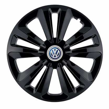 Set 4 capace roti Creative REY®, potrivite jantelor de R16, pentru Volkswagen, model terra negru