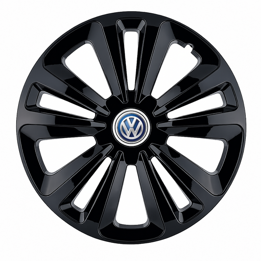 Set 4 capace roti Creative REY®, potrivite jantelor de R16, pentru Volkswagen, model terra negru