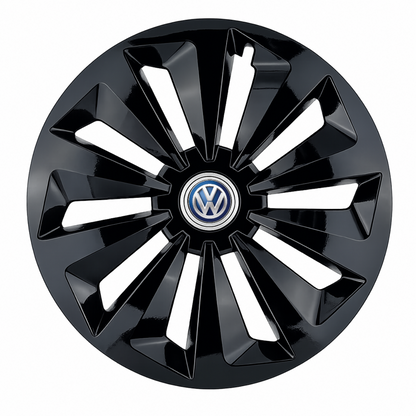 Set 4 capace roti Fox negru R15 Compatibil Cu Volkswagen