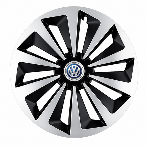 Set 4 capace roti Fox Gri-Negru R16 Compatibil Cu Volkswagen