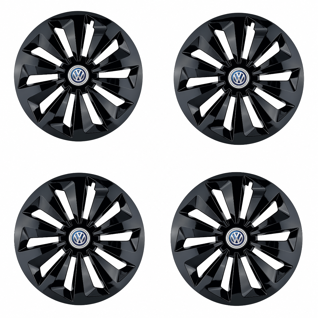 Set 4 capace roti Fox negru R16 Compatibil Cu Volkswagen