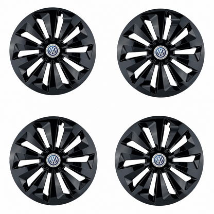 Set 4 capace roti Fox negru R16 Compatibil Cu Volkswagen