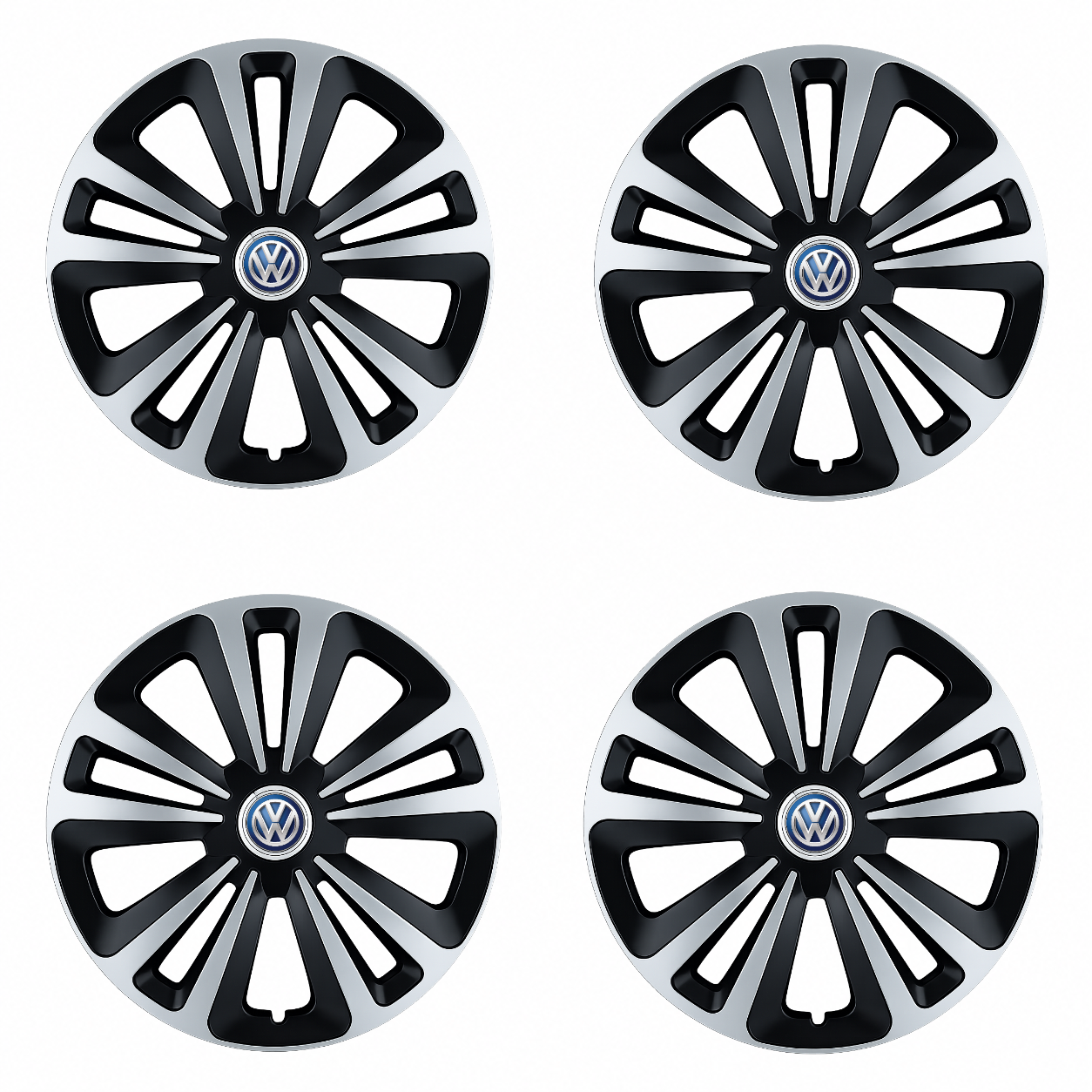 Set 4 Capace Roti Terra Gri-Negru R15 Compatibil Cu Volkswagen