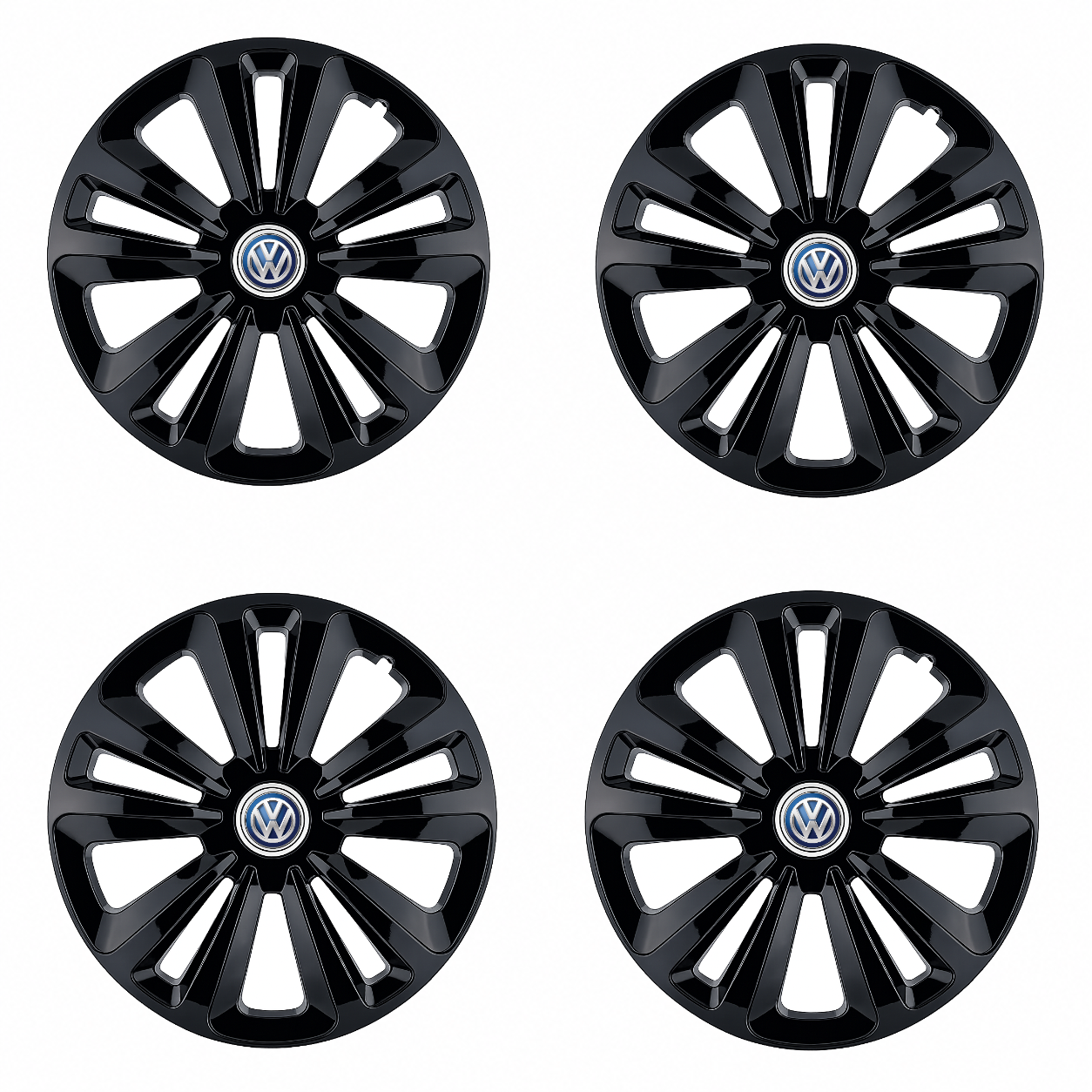 Set 4 capace roti Creative REY®, potrivite jantelor de R16, pentru Volkswagen, model terra negru