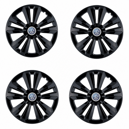 Set 4 capace roti Creative REY®, potrivite jantelor de R16, pentru Volkswagen, model terra negru