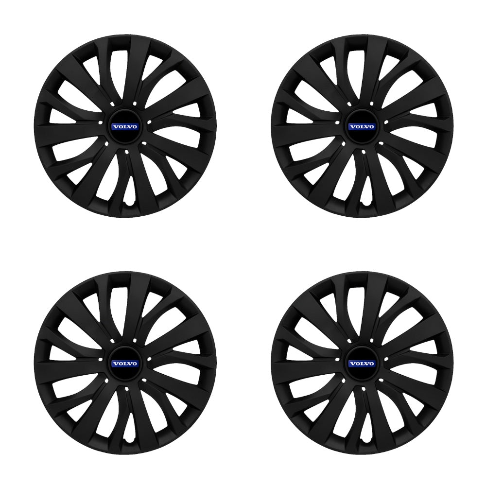 Set 4 capace roti potrivite jantelor de 15 inch compatibile VOLVO, Model - 345 Black Edition