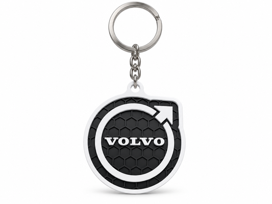Breloc auto Volvo logo cu lanț și inel
