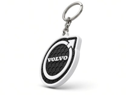 Breloc auto Volvo logo cu lanț și inel