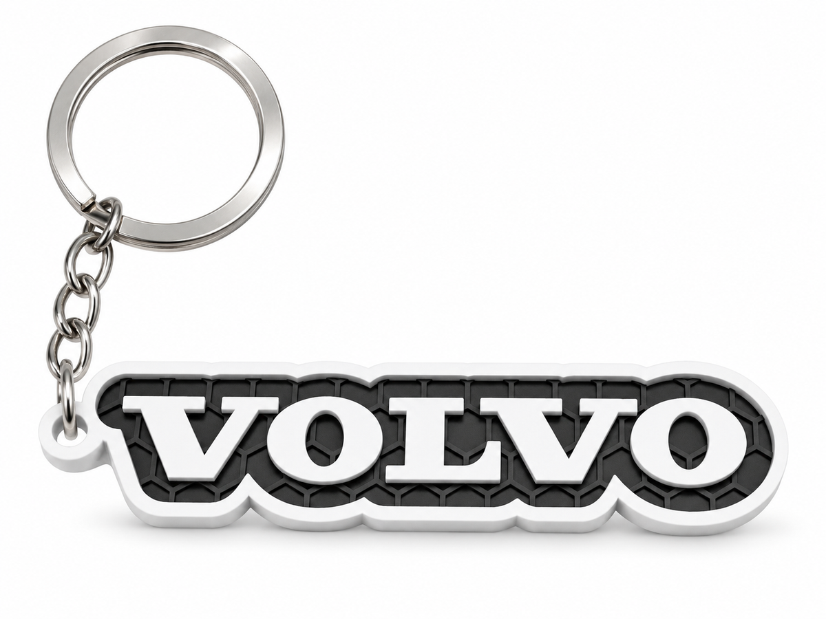 Breloc auto Volvo inscripție cu lanț și inel
