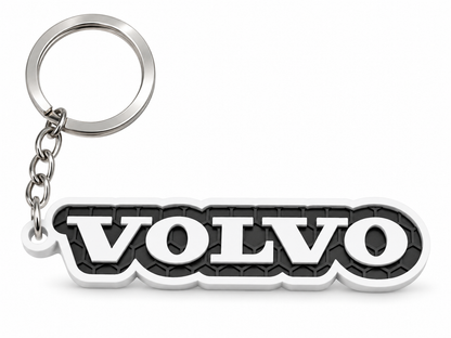 Breloc auto Volvo inscripție cu lanț și inel
