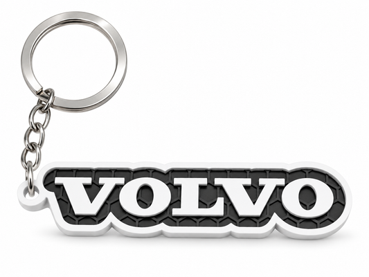 Breloc auto Volvo inscripție cu lanț și inel
