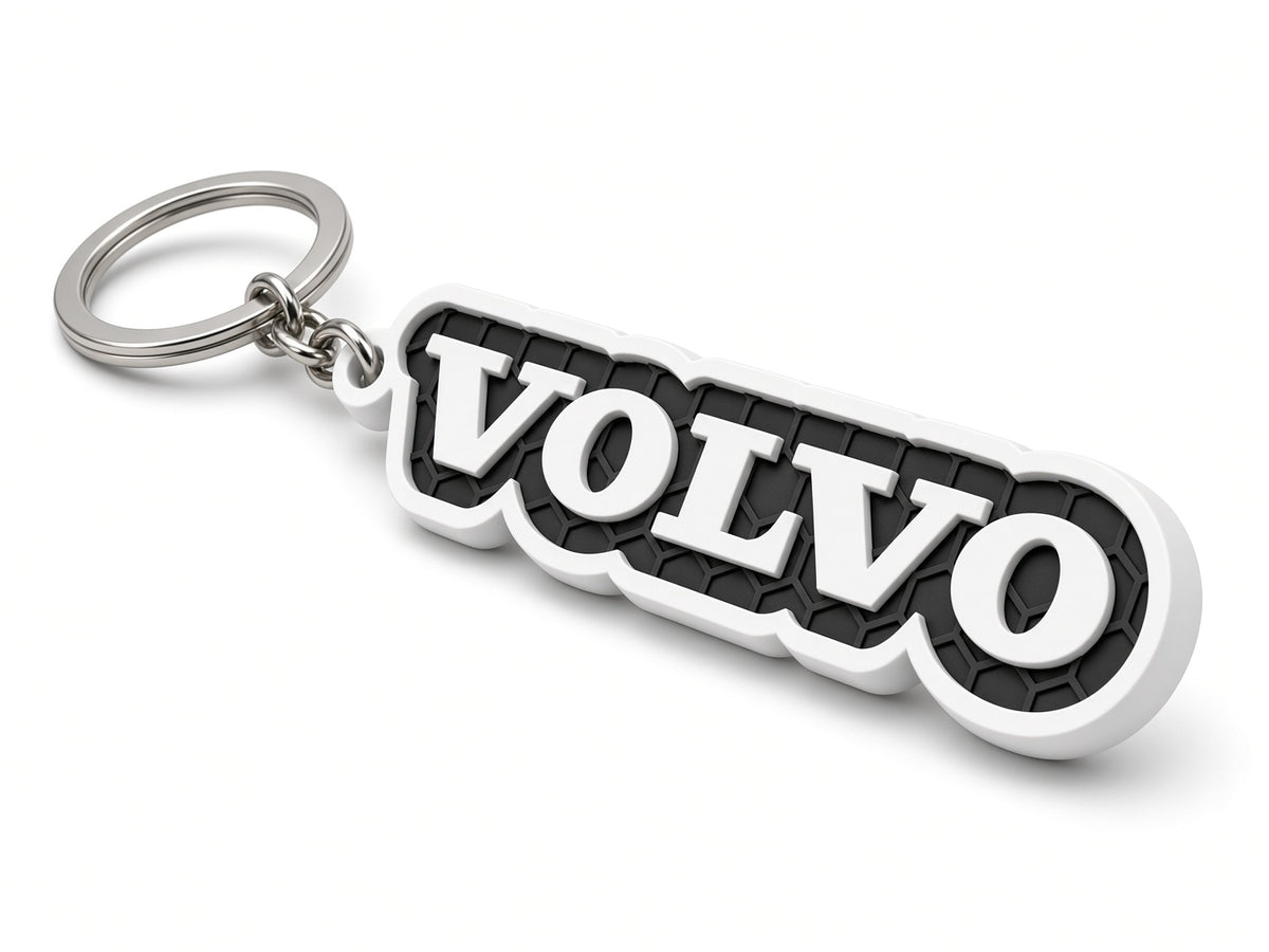 Breloc auto Volvo inscripție cu lanț și inel