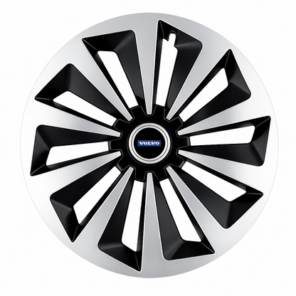 Set 4 capace roti Fox Gri-Negru R15 Compatibil Cu Volvo