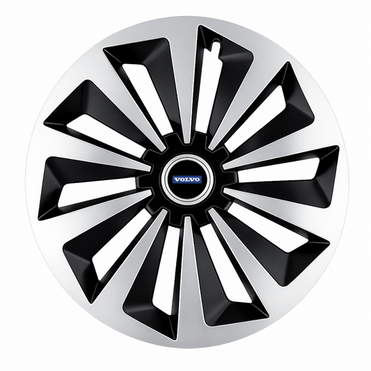Set 4 capace roti Fox Gri-Negru R15 Compatibil Cu Volvo