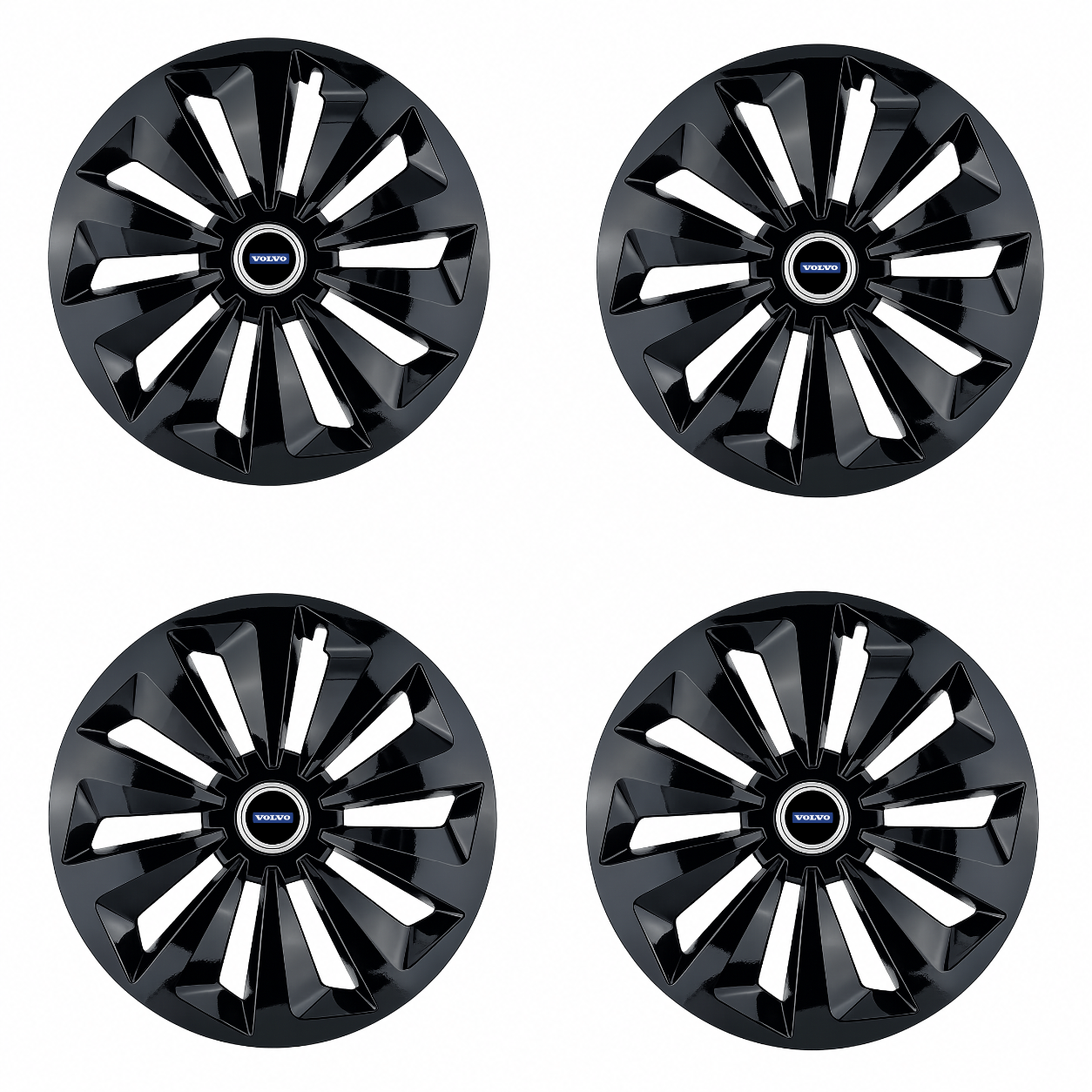Set 4 capace roti Fox negru R16 Compatibil Cu Volvo