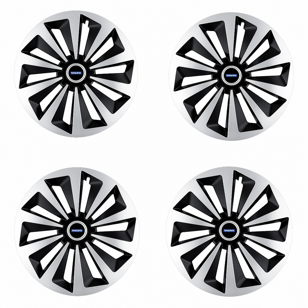 Set 4 capace roti Fox Gri-Negru R15 Compatibil Cu Volvo