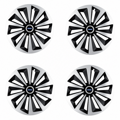 Set 4 capace roti Fox Gri-Negru R15 Compatibil Cu Volvo