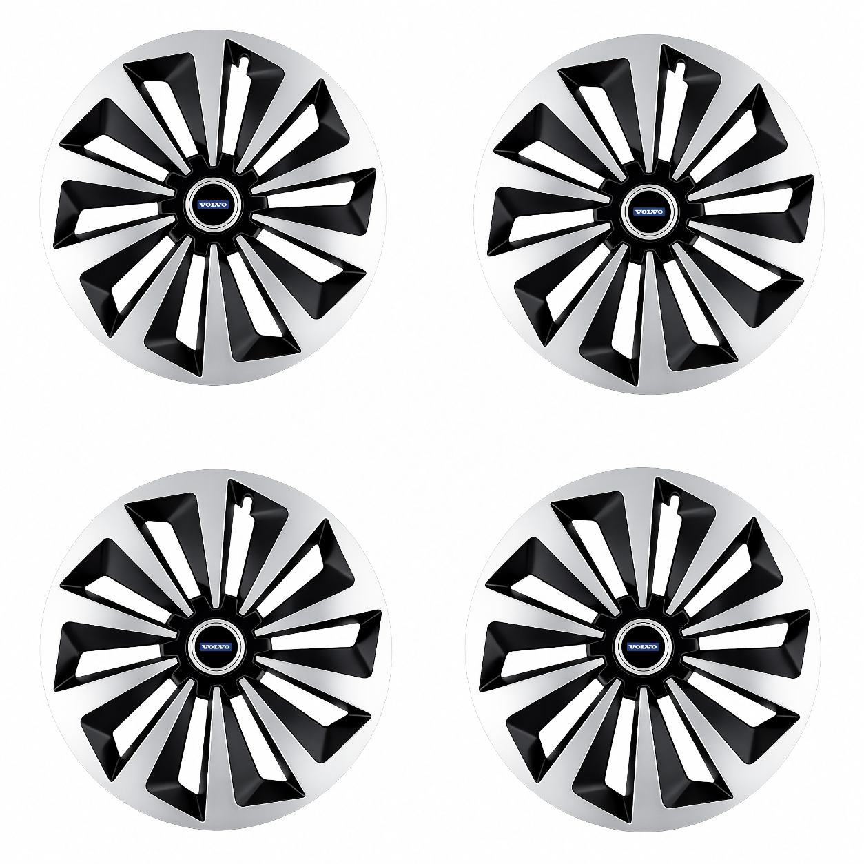 Set 4 capace roti Fox Gri-Negru R14 Compatibil Cu Volvo