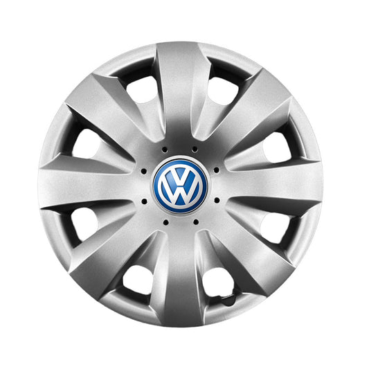 Set 4 capace roti potrivite jantelor de 15 inch compatibile gama VW Volkswagen, model - 321, Sigla Albastra