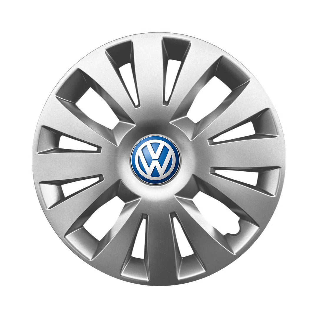 Set 4 capace roti potrivite jantelor de 15 inch compatibile gama VOLKSWAGEN model - 324, Sigla Albastra