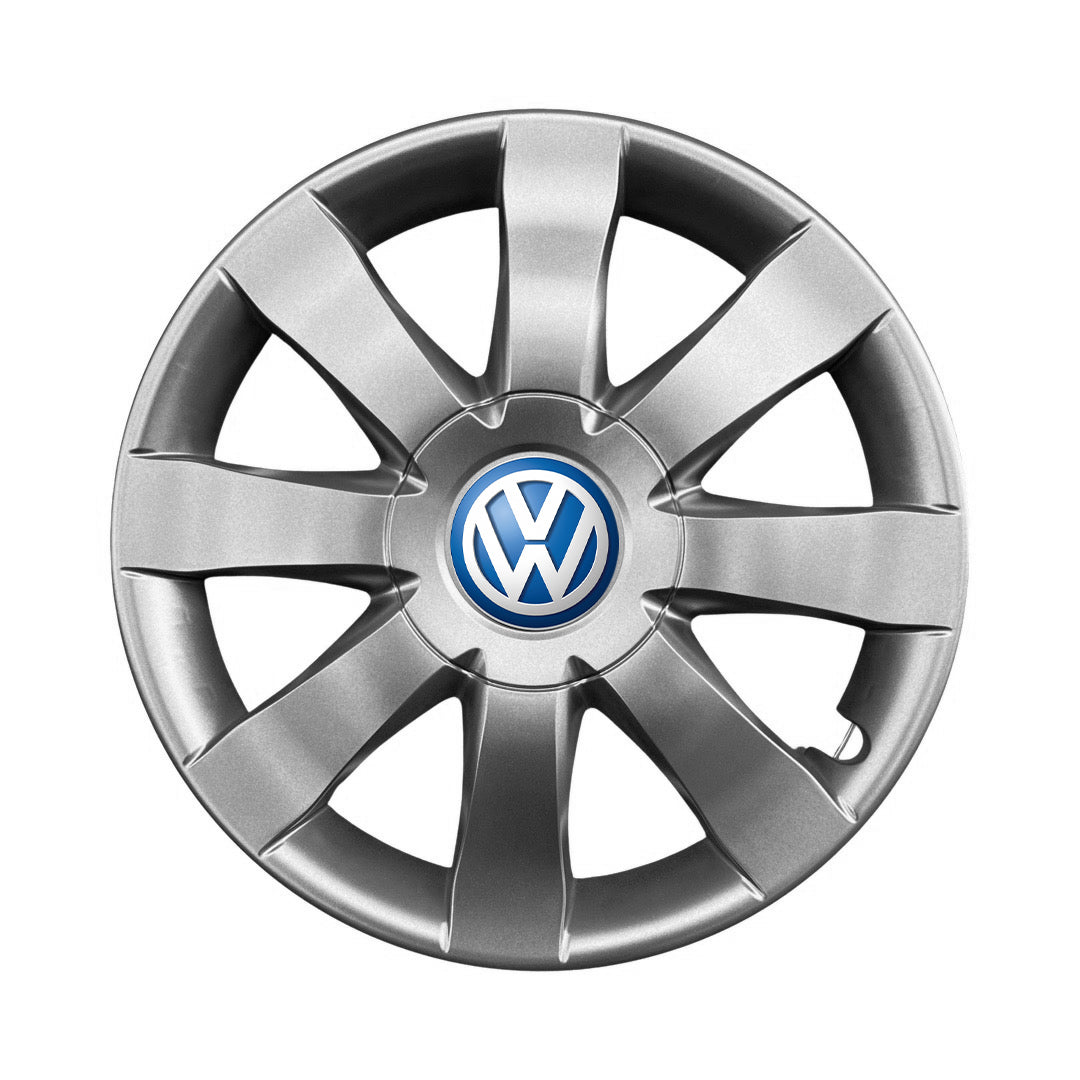 Set 4 capace roti potrivite jantelor de 15 inch compatibile gama VOLKSWAGEN model - 323, Sigla Albastra