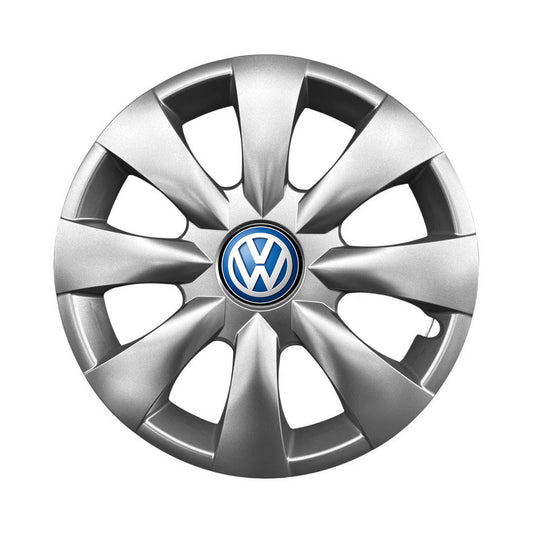 Set 4 capace roti potrivite jantelor de 15 inch compatibile VW Volkswagen, Model - 316, Sigla Albastra