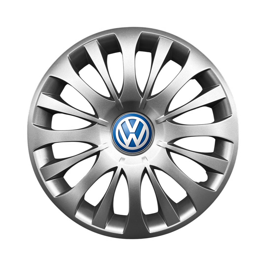 Set 4 capace roti potrivite jantelor de 15 inch compatibile gama Volkswagen model - 329, Sigla Albastra