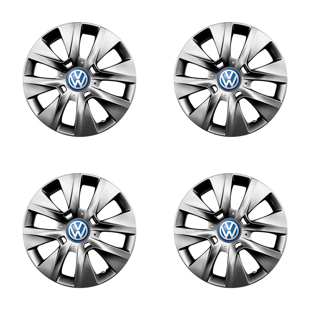 Set 4 capace roti potrivite jantelor de 15 inch compatibile Volkswagen - Model 334, Sigla Albastra