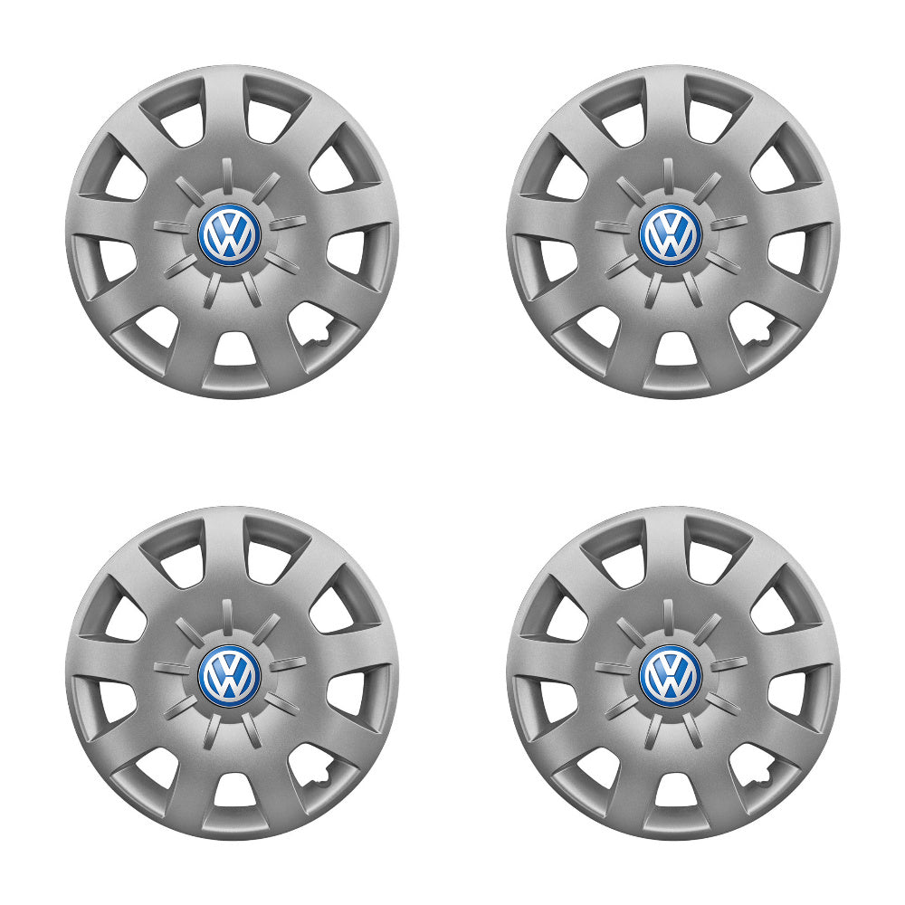 Set 4 capace roti potrivite jantelor de 15 inch compatibile gama VW Volkswagen model - 314, Sigla Albastra
