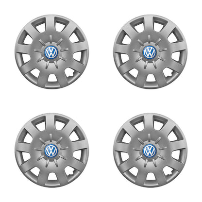 Set 4 capace roti potrivite jantelor de 15 inch compatibile gama VW Volkswagen model - 314, Sigla Albastra
