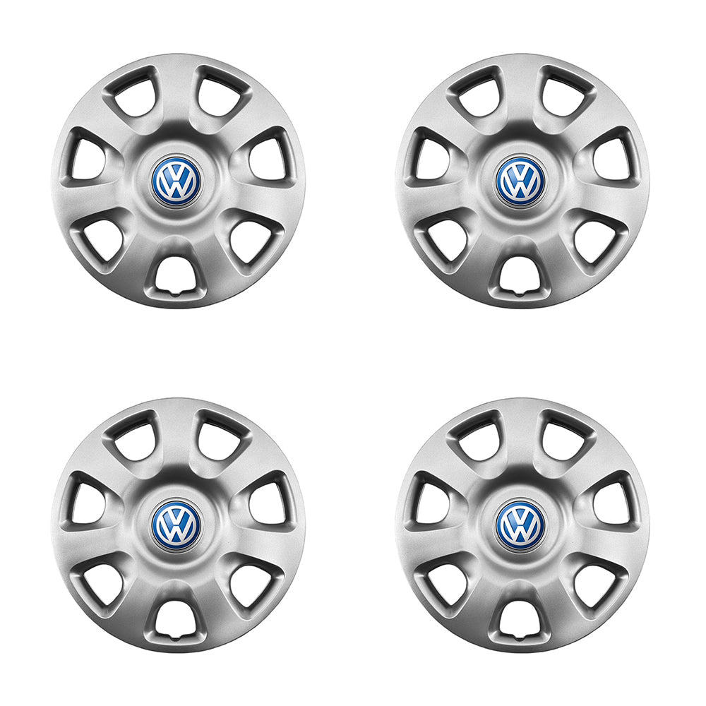 Set 4 capace roti potrivite jantelor de 15 inch compatibile gama Volkswagen model - 336, Sigla Albastra