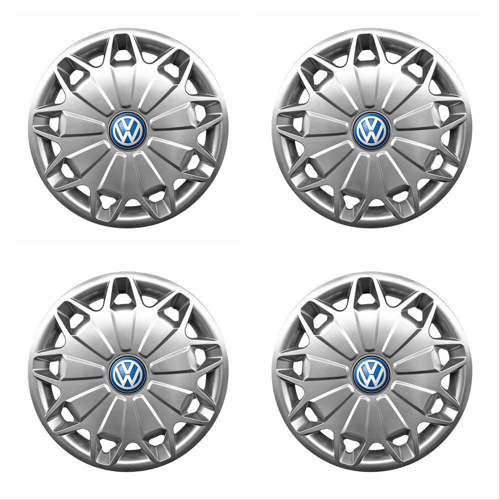Set 4 capace roti potrivite jantelor de 16 inch compatibile gama Volkswagen model - 419, Sigla Albastra