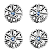 Set 4 capace roti potrivite jantelor de 14 inch compatibile Volkswagen, Model - 203, Sigla Albastra