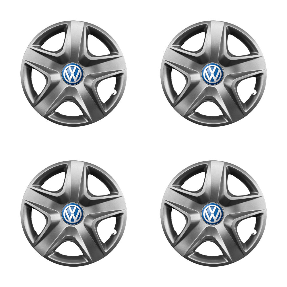 Set 4 capace roti potrivite jantelor de 15 inch compatibile VOLKSWAGEN, Model - 340, Sigla Albastra