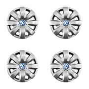 Set 4 capace roti potrivite jantelor de 15 inch compatibile gama VW Volkswagen, model - 321, Sigla Albastra