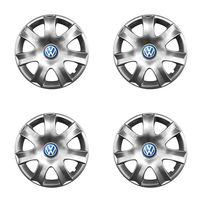 Set 4 capace roti potrivite jantelor de 14 inch compatibile gama Volkswagen, model - 223, Sigla Albastra