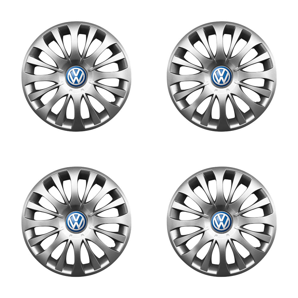Set 4 capace roti potrivite jantelor de 15 inch compatibile gama Volkswagen model - 329, Sigla Albastra