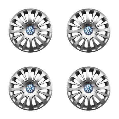 Set 4 capace roti potrivite jantelor de 15 inch compatibile gama Volkswagen model - 329, Sigla Albastra