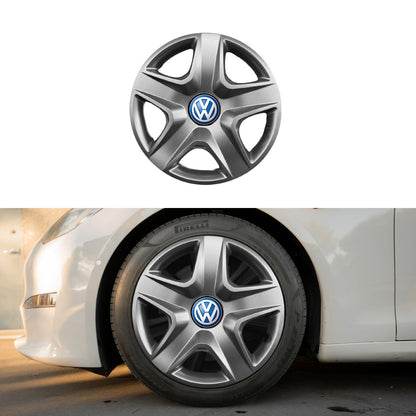 Set 4 capace roti potrivite jantelor de 14 inch compatibile VOLKSWAGEN, Model - 202, Sigla Albastra