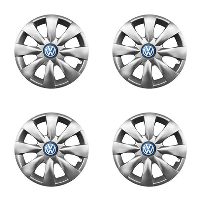 Set 4 capace roti potrivite jantelor de 15 inch compatibile VW Volkswagen, Model - 316, Sigla Albastra