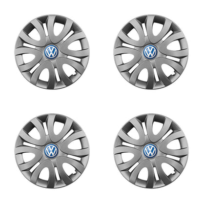 Set 4 capace roti potrivite jantelor de 15 inch compatibile gama VOLKSWAGEN model - 330, Sigla Albastra
