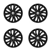 Set 4 capace roti potrivite jantelor de 15 inch compatibile Volkswagen, Model - 345 Black Edition