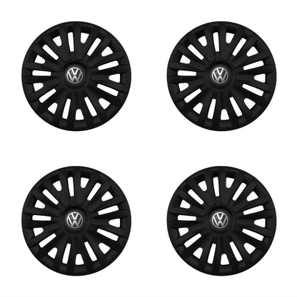 Set 4 capace roti potrivite jantelor de 14 inch compatibile Volkswagen, Model - 217 Black