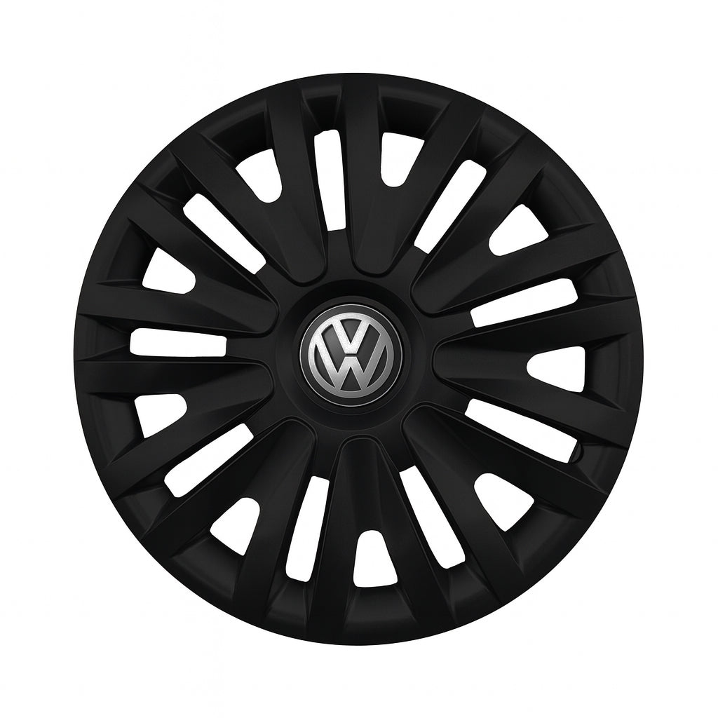 Set 4 capace roti potrivite jantelor de 14 inch compatibile Volkswagen, Model - 217 Black